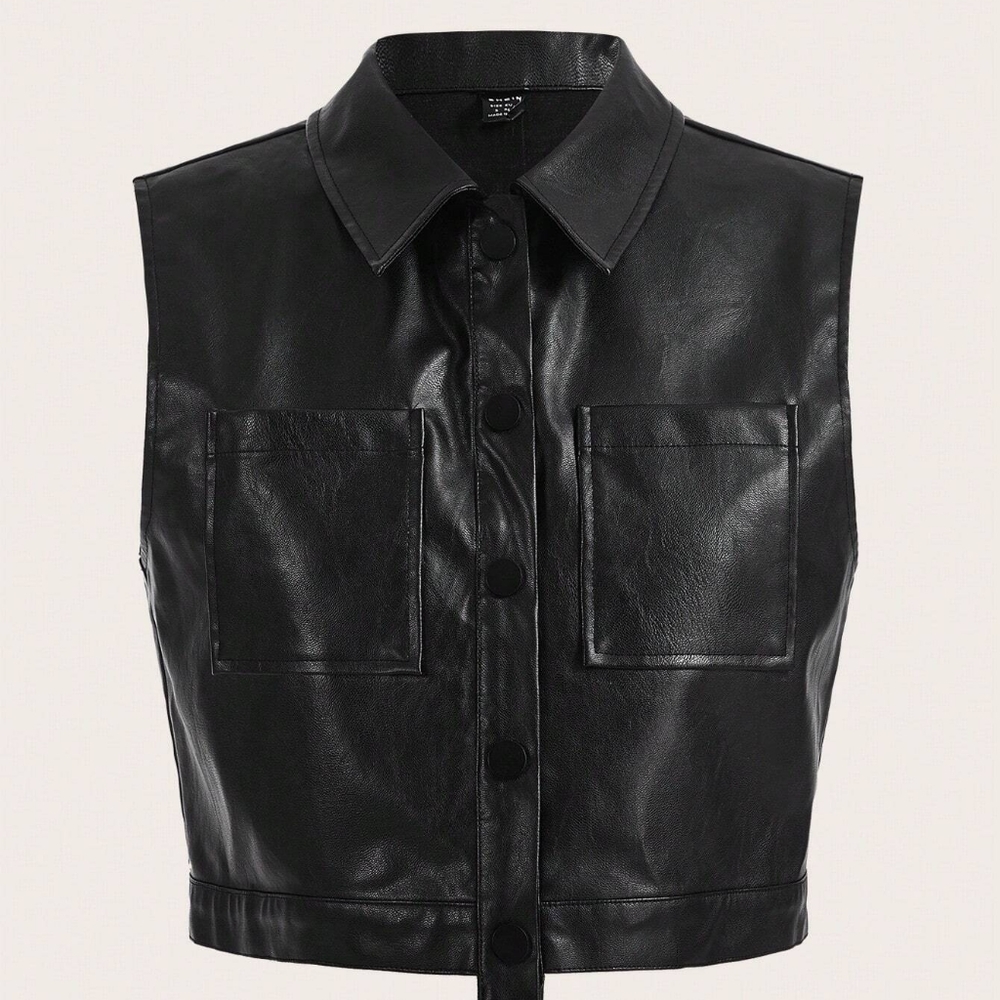 Plus, Leather Vest Jacket